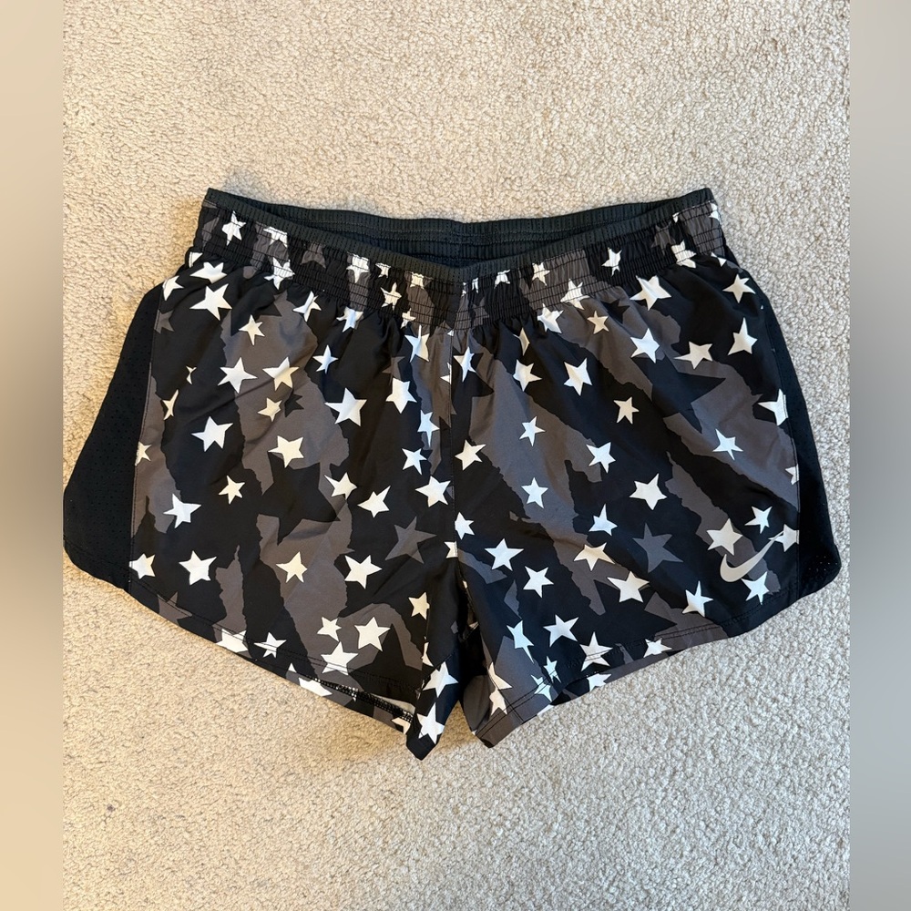 Nike Black and Gray Star Athletic Shorts